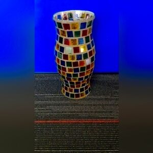 Mosaic Multicolor Vase vintage 1955 11×5